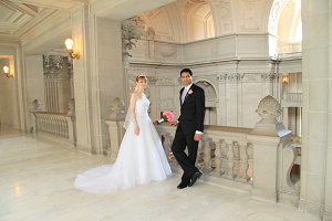 San Francisco City Hall wedding, couple