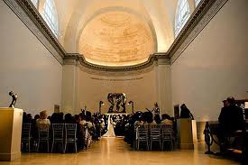 Rodin Gallery wedding venue, couple getting married